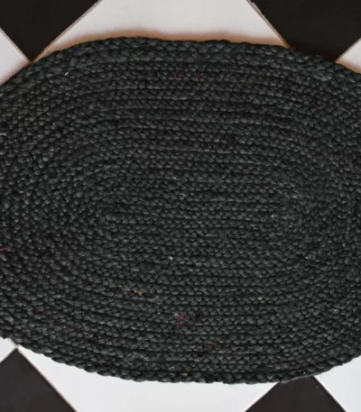 black jute dhurrie rug flatweave texture