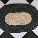 dark charcoal jute dhurrie rug flatweave texture