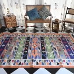 multi-color cotton dhurrie rug flatweave texture