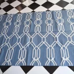 blue cotton dhurrie rug flatweave texture