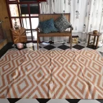 peach cotton dhurrie rug flatweave texture