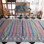 grey cotton dhurrie rug flatweave texture