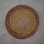 Handmade Round Braided Jute Rug – Rust & Mustard | Craftindo