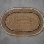 Handmade Oval Braided Jute Rug – Natural Black & White | Craftindo
