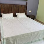 CraftInfo Blue Hand Block Print Cotton Bedsheet | Traditional Floral Print Bed Sheet