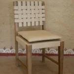 Craftinfo Wooden Dining Chair with Woven Back & Cushion