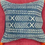 Blue Geometric Tassel Cushion Cover | Craftindo