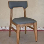 Craftindo Upholstered Wooden Dining Chair – Modern Fabric Seat Chair