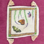 Butterfly Printed Cushion Cover with Tassels | Craftindo