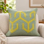 Grey & Yellow Geometric Cushion Cover | Craftindo