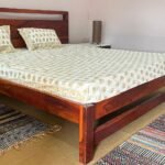 Craftinfo Gold Floral Printed Double Bedsheet | Elegant White Bed Cover