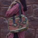 Handmade Rust Multicolor Jute Handbag | Traditional Woven Shoulder Bag | Craftindo