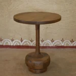 Craftinfo Round Wooden Side Table with Pedestal Base