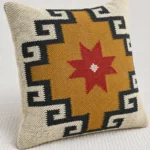 Mustard & Red Tribal Geometric Cushion Cover | Craftindo