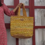 Handmade Multicolor Braided Jute Tote Bag | Natural Jute Shoulder Bag