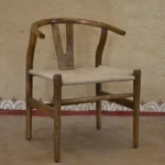 Craftindo Wooden Woven Seat Armchair – Handmade Accent Chair