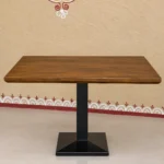 Craftindo Wooden Dining Table with Black Metal Base